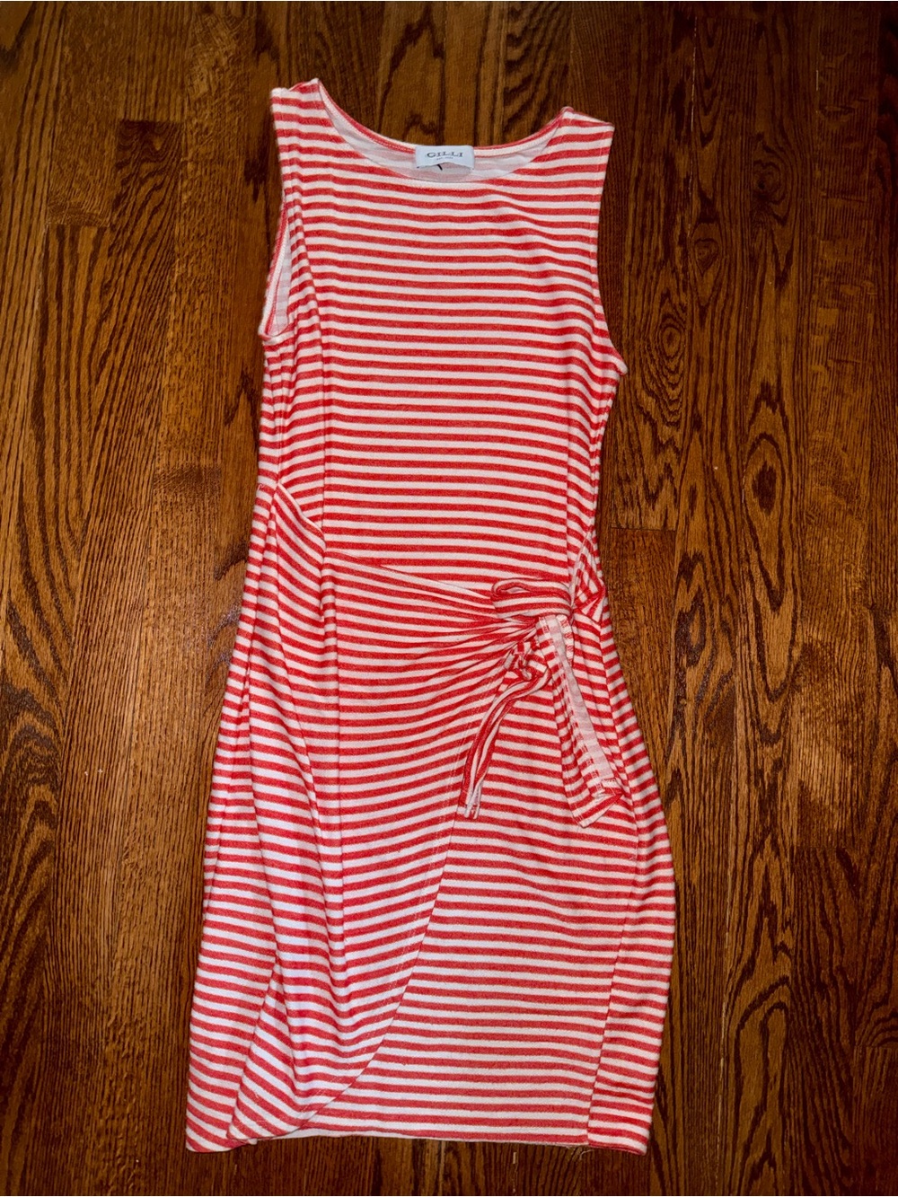 Gilli MATERNITY Red and White Striped Sleeveless Mini Dress